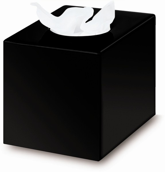 Kosmetikbox-Spender "Cube" schwarz glänzend